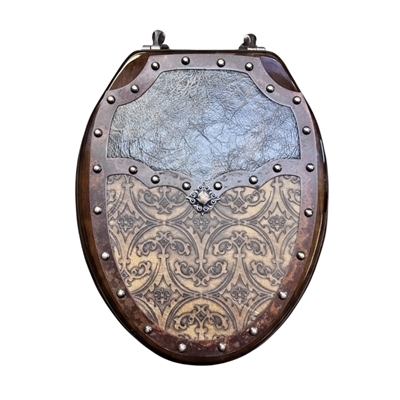 Western Metal Frame Leather Toilet Seat
